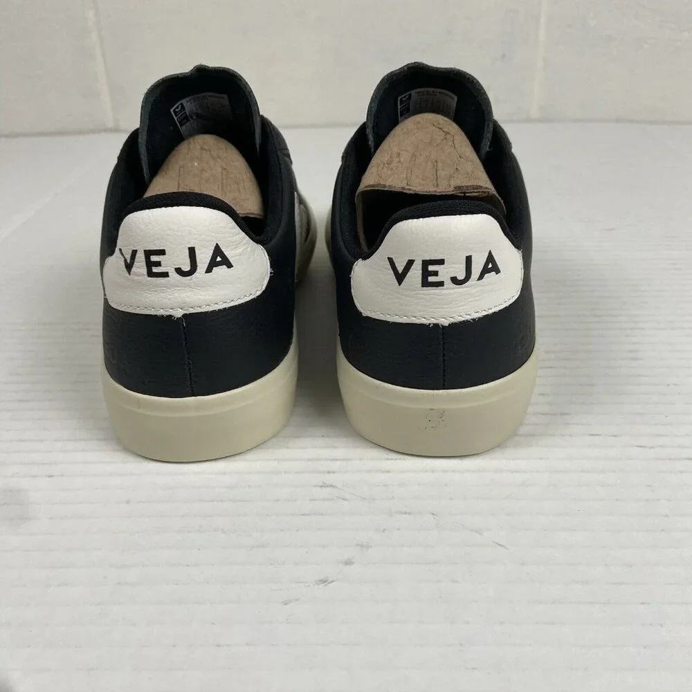NEW Veja Women's Campo Chromefree Leather Sneakers CPO501215A370 Black/White NIB - Picture 4 of 11